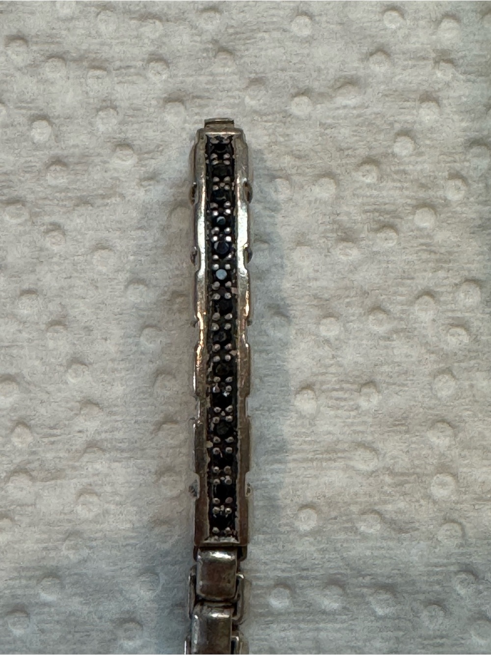 Men's Silver Black Accent Bracelet - Brand: